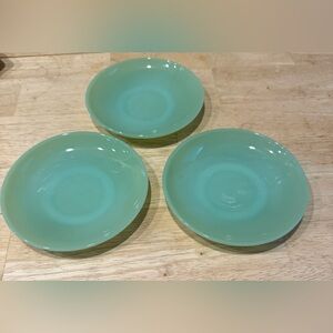 Fire King Jadeite Saucers Set of 3 EUC